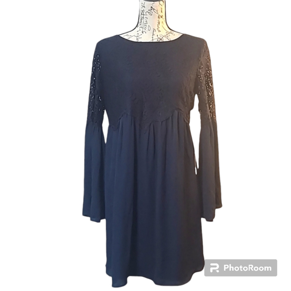 Nordstrom Navy Blue Flowy Lace Dress